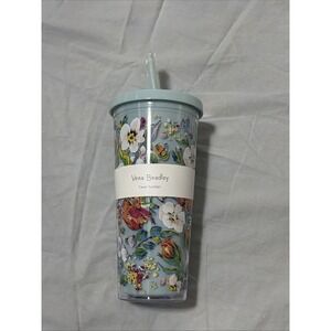 Vera Bradley NIB Double Wall Tumbler With Straw Sea Air Floral - Retired!